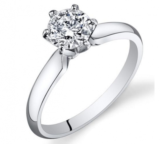 3/4 ct tw diamond 14k polished white gold engagement ring with igi certification H0