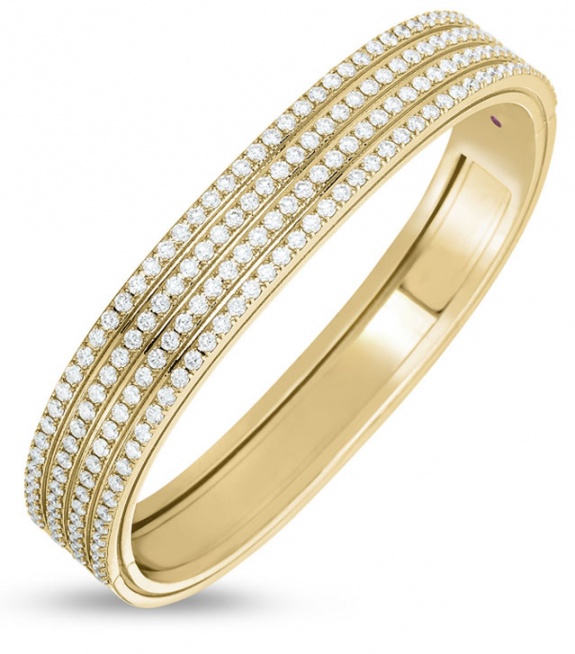 Roberto coin 18k rose gold diamonds portofino four rows bracelet H0
