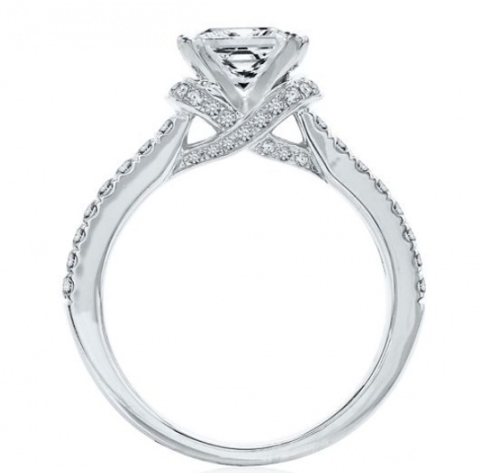Helzberg artiste by scott kay 1/2 ct. tw. diamond semi-mount engagement ring in 14k white gold H0