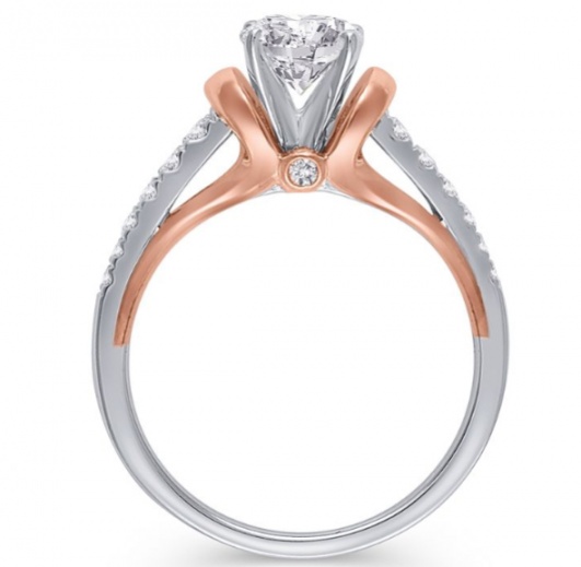1/4 ct. tw. diamond semi mount engagement ring in 14k white & rose gold H1