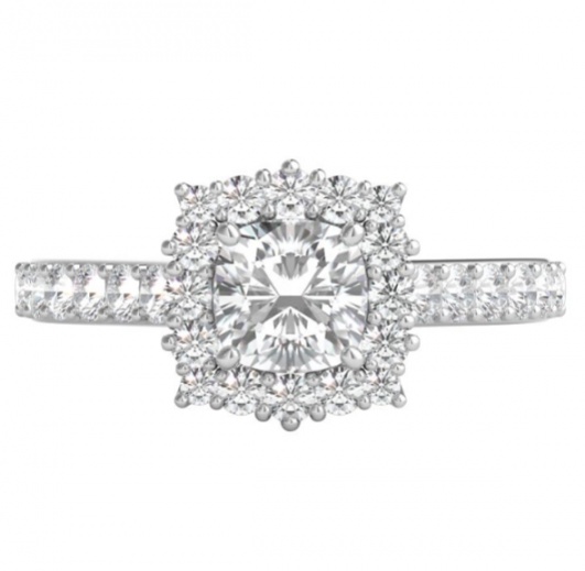 Helzberg radiant star 1 1/4 ct. tw. diamond engagement ring in 14k white gold H0
