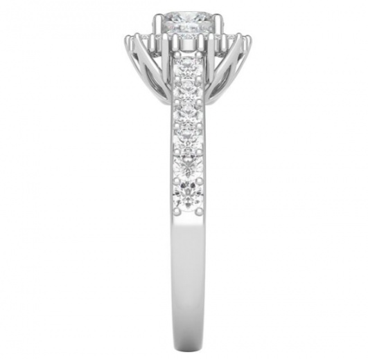 Helzberg radiant star 1 1/4 ct. tw. diamond engagement ring in 14k white gold H2