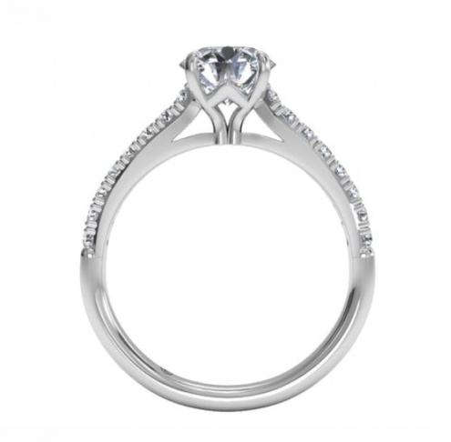 Ritani 0.57ct cerificate of gia 7228062928 french set diamond band engagement ring with matching band H1