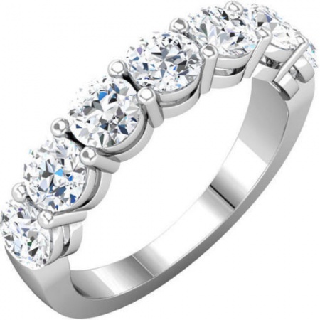 14k white gold natural diamond wedding ring band 2.00 ct round white gold 7 stone anniversary H0