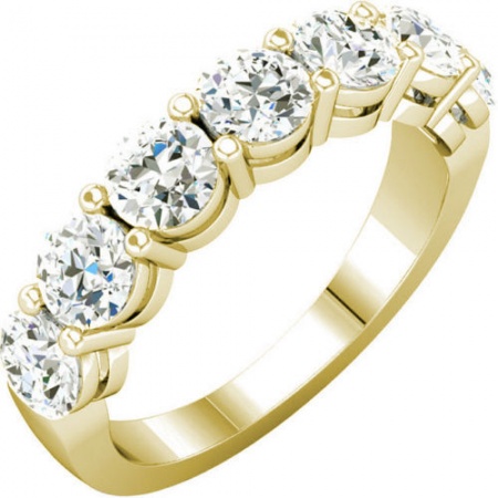 14k yellow gold natural diamond wedding ring band 2.00 ct round white gold 7 stone anniversary H0