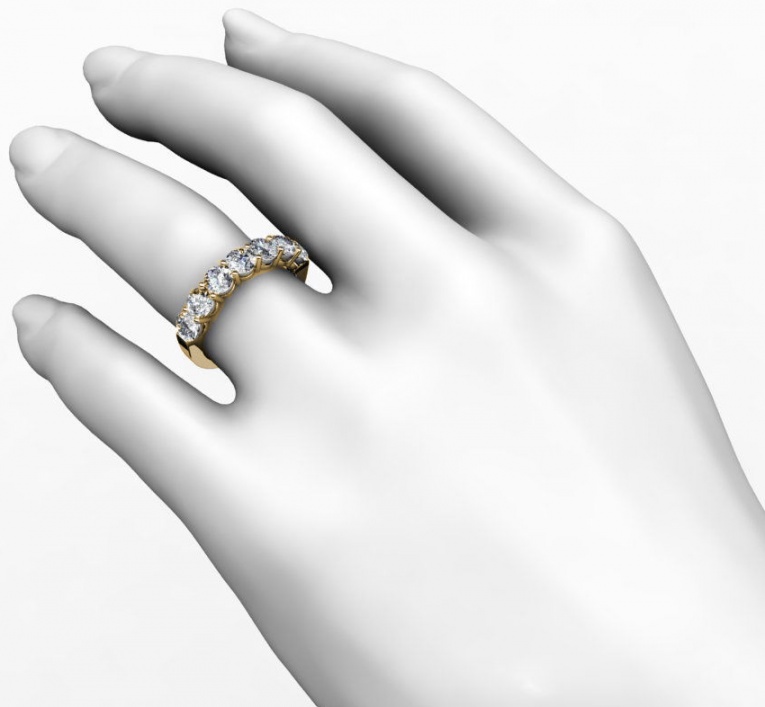 14k yellow gold natural diamond wedding ring band 2.00 ct round white gold 7 stone anniversary H2