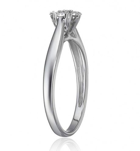 Igi certified 14k white gold diamond cluster solitaire ring H1