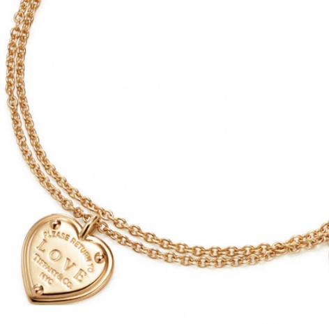 Tiffany & co. love heart tag key pend 18k rose gold bracelet H1