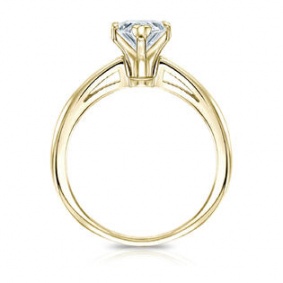 Diamond wish igi certified 18k yellow gold pear diamond ring v end prong 3/4cttw g-h color vs2-si1 clarity H1