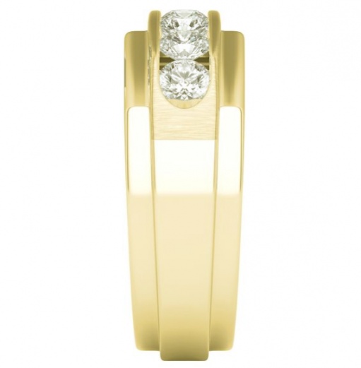 Helzberg 1 ct tw diamond band in 10k yellow gold 6mm men's ring H2