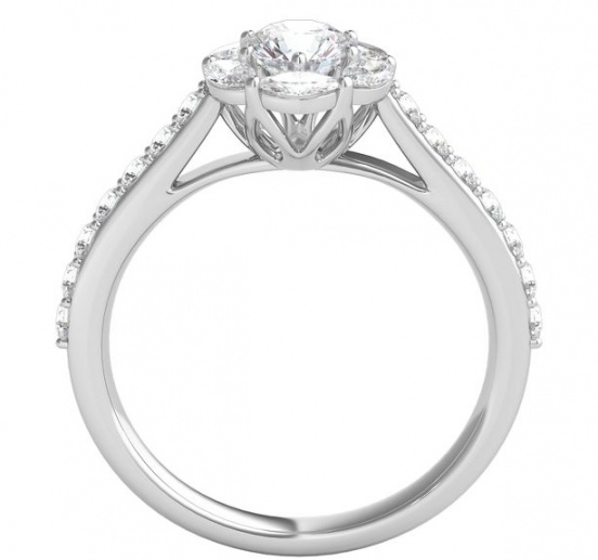 Helzberg radiant star 1 ct tw diamond engagement ring in 14k white gold H1