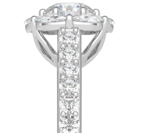 Helzberg radiant star 1 ct tw diamond engagement ring in 14k white gold H2