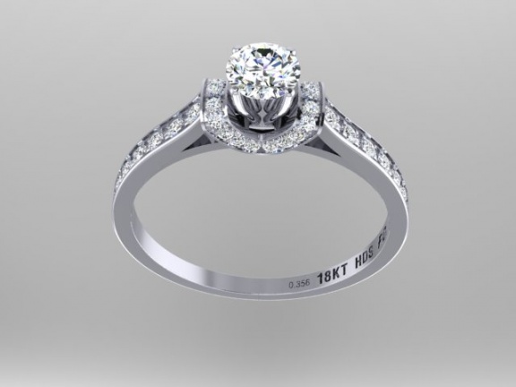 Helzberg diamonds masterpiece 18kt collar engagement ring, 4.50-4.52x2.67mm gia graded H3