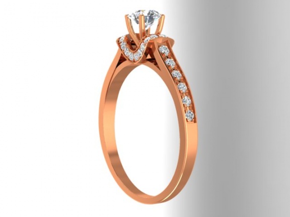 Helzberg masterpiece 18kt rose gold round diamond engagement ring, 4.50-4.52x2.67mm gia graded H2