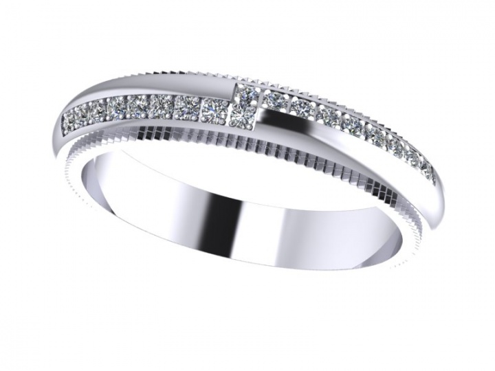 Tiffany & co diamond platinum 950 wedding band w. 4mm H0