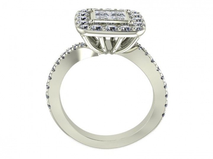 Ever us princess-cut diamond halo top frame bypass ring in 14k white gold H2