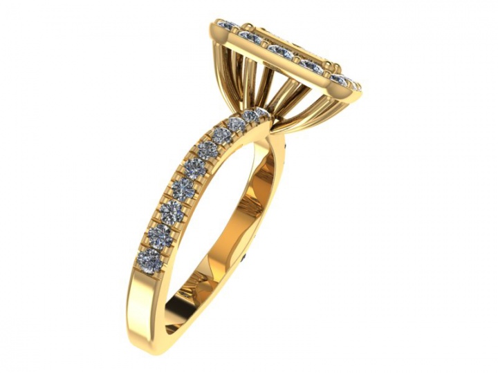 Ever us princess-cut diamond halo top frame bypass ring in 14k yellow gold H2