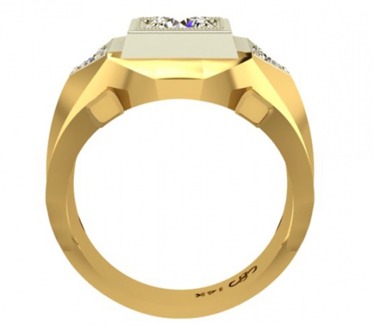Men's 1/4 ct. diamond handsome ring in 14k two-tone gold by david sarkin H3