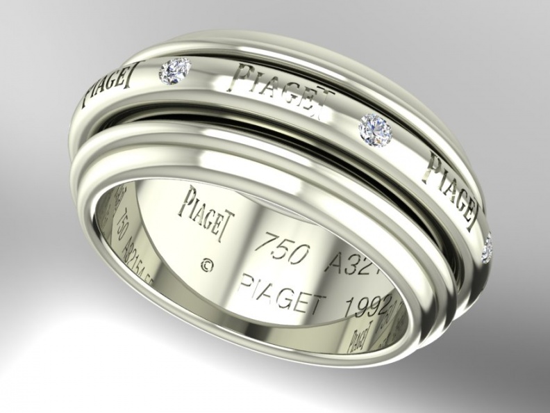 Piaget 18 k white gold possession diamond ring 5.5 H0