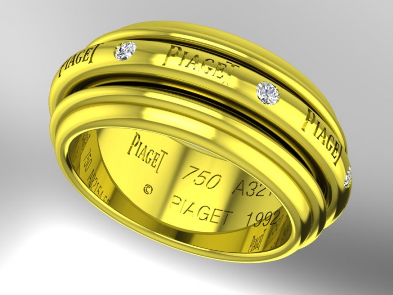 Piaget 18 karat yellow gold possession diamond ring 5.5 H0