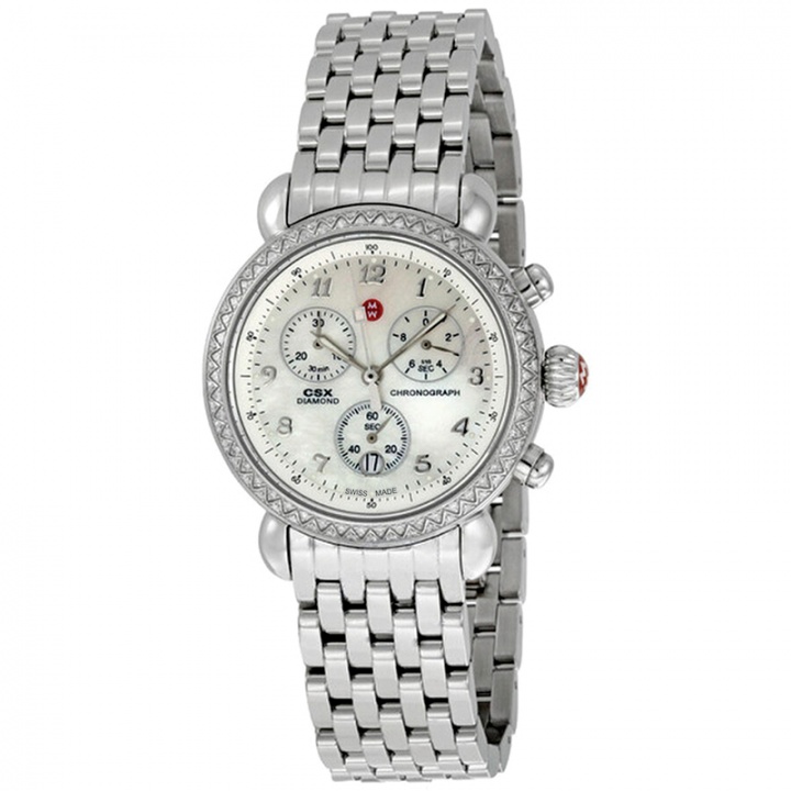 Michele csx natural diamond 2 row in bezel chrono watch 36mm H0