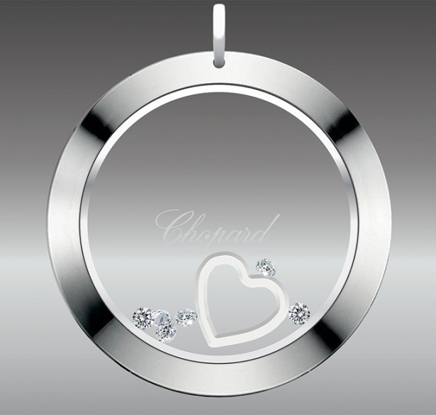 Happy spirit circle heart pendant diamond luc H1