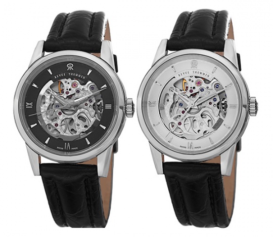 Revue thommen skeleton silver open dial automatic H0