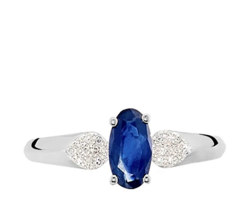 Edgina Or Blanc Sapphire and Diamond Ring