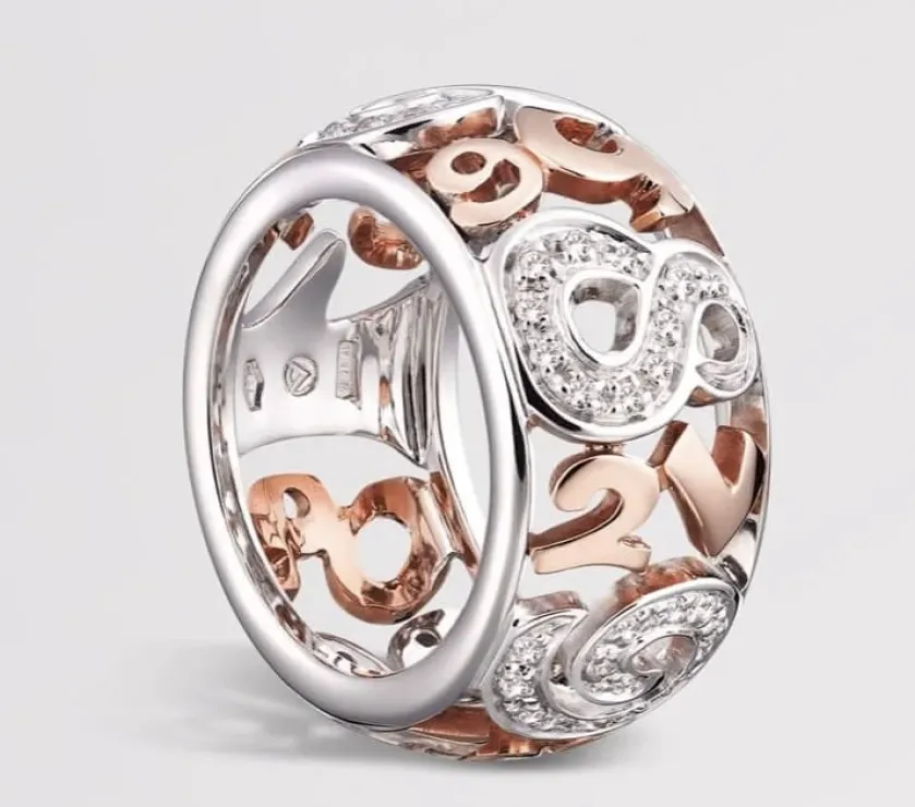Franck Muller Diamond Iconic Numerals Band Ring Two-Tone 18k Rose