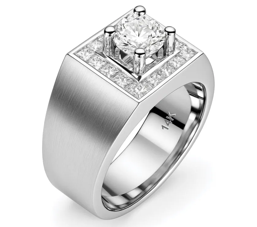RD 14K Princess Diamond Lux2023P Ring Men’s
