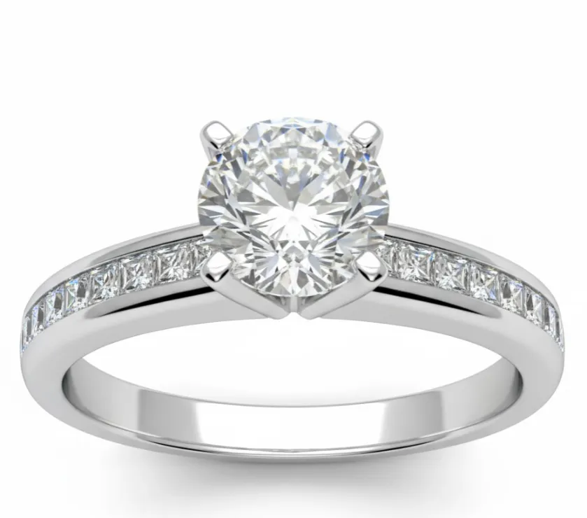 Zales Princess Cut Diamond Valentine Engagement Ring in 18K White Gold