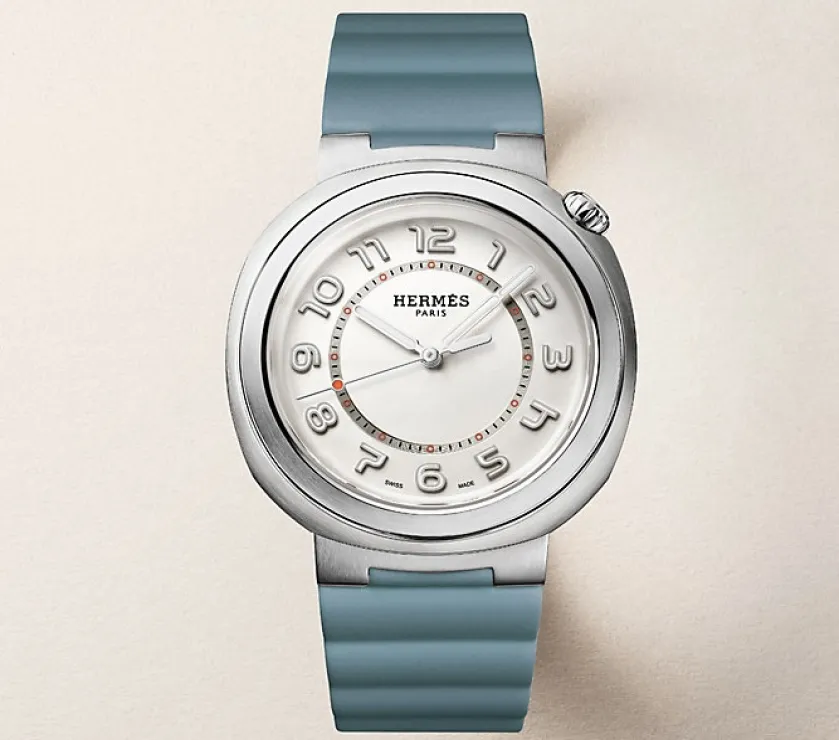 Hermes Cut Blue Jean Rubber watch Large model 36MM